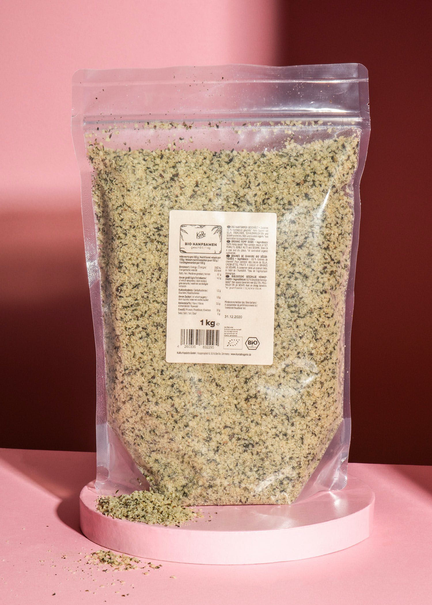 Organic hulled hemp seeds 1 kg