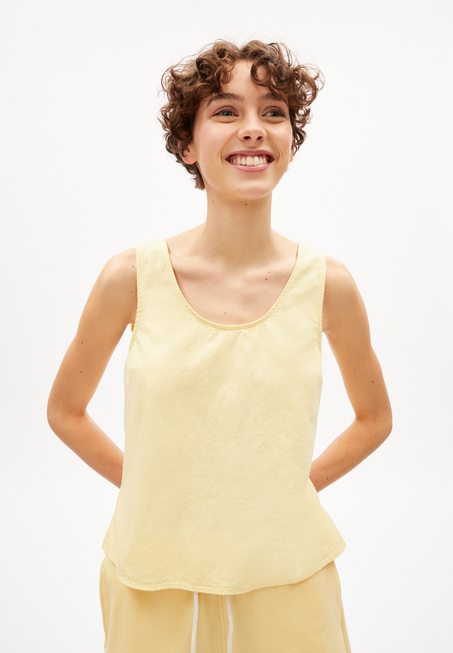 ANCAA LINO - TOP FROM LINEN MIX